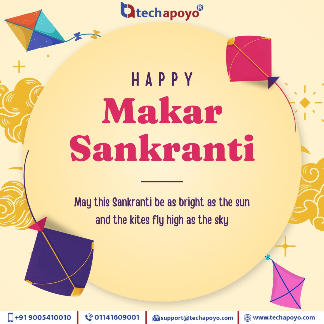 techApoyo's tweet photo. Techapoyo family wishes you Happy Makar Sankranti

#sankranti #makarsankranti #india #kitefestival #kites #indianfestival #patang #happymakarsankranti 

#itsolutions #youritbuddy #CorporateHelp #itspecialist

 Download App  https://t.co/USZx65hvlD…

Call Us:- +919005410010 https://t.co/Z0gVID2JwS