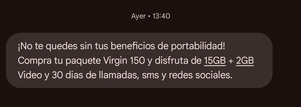 hgarrik's tweet photo. ¿Qué pasión @virginmobilemx?

Ayer me mandaron un mensaje para que no pierda mi promoción por portabilidad, mi paquete en teoría terminaba en Enero 14 del 2025...

@IFT_MX @Profeco

#mequieresverlacaradeestúpida https://t.co/kbkTwGR82n
