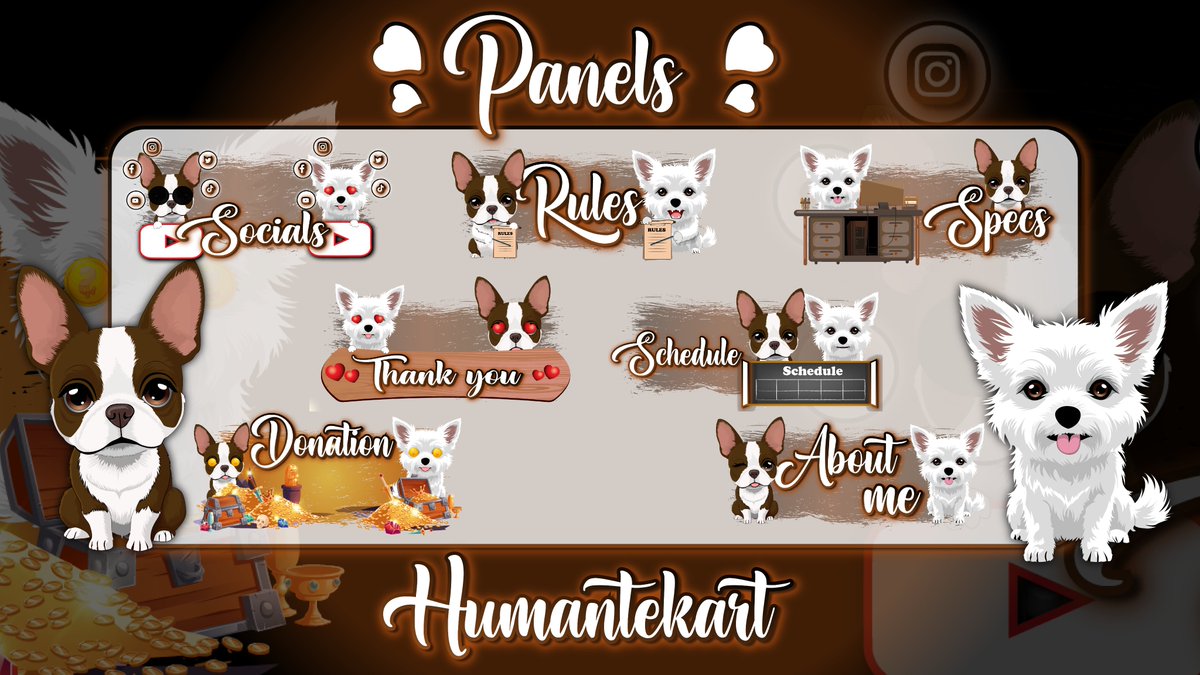 Emporia_13's tweet photo. I have new panels and they are the cutest!! Huge shoutout to @Josh4Stacy for making these amazing panels for me and for incorporating my pups into the design! If anyone needs any panels, banners, emotes, etc...I highly recommend them!! https://t.co/811dLiU194