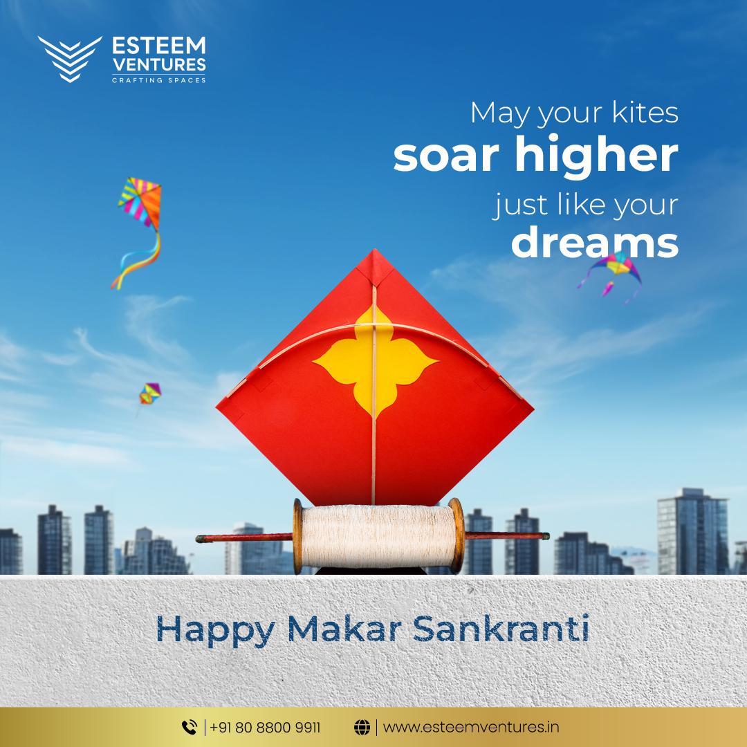 esteem_ventures's tweet photo. On this Makar Sankranti, may your aspirations soar as high as the kites in the sky, bringing you endless happiness and success. 🌾🪁

#EsteemVentures #MakarSankranti #Sankranti2025 #TopicalPost #TopicalZone #BengaluruFestivals https://t.co/eJc8foVSZf