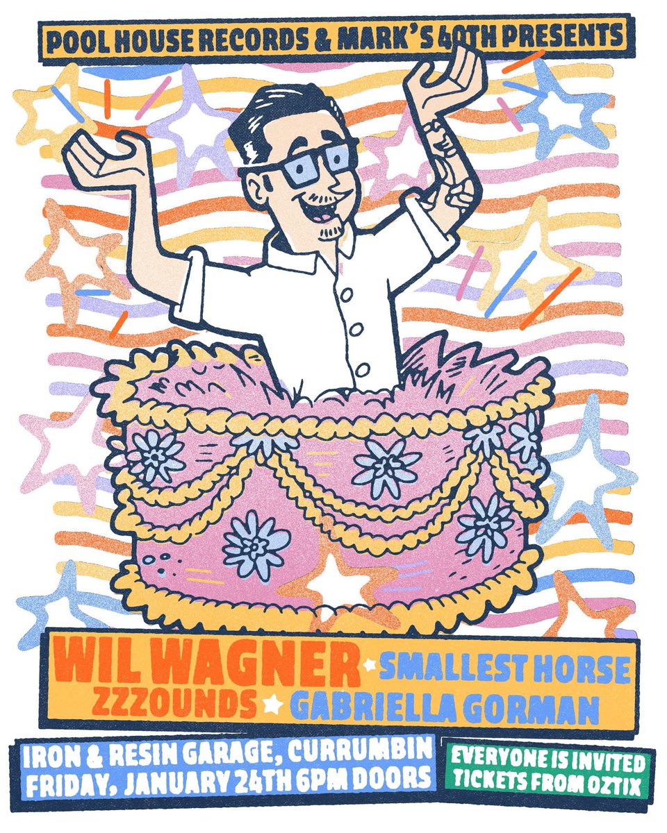 Gold Coast! Wil is playing solo next week at Iron &amp; Resin garage with Smallest Horse, Zzzounds &amp; Gabriella Gorman

Tickets are on sale now from Oztix 

🎨: Will Johnstone