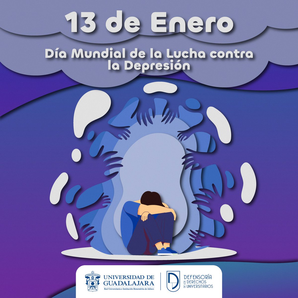 La depresión afecta a millones, incluyendo a nuestra comunidad universitaria. En este día, hacemos un llamado a sensibilizar sobre la salud mental como un derecho fundamental, fomentar espacios de diálogo seguros, garantizar acceso a servicios de calidad, y promover el respeto.