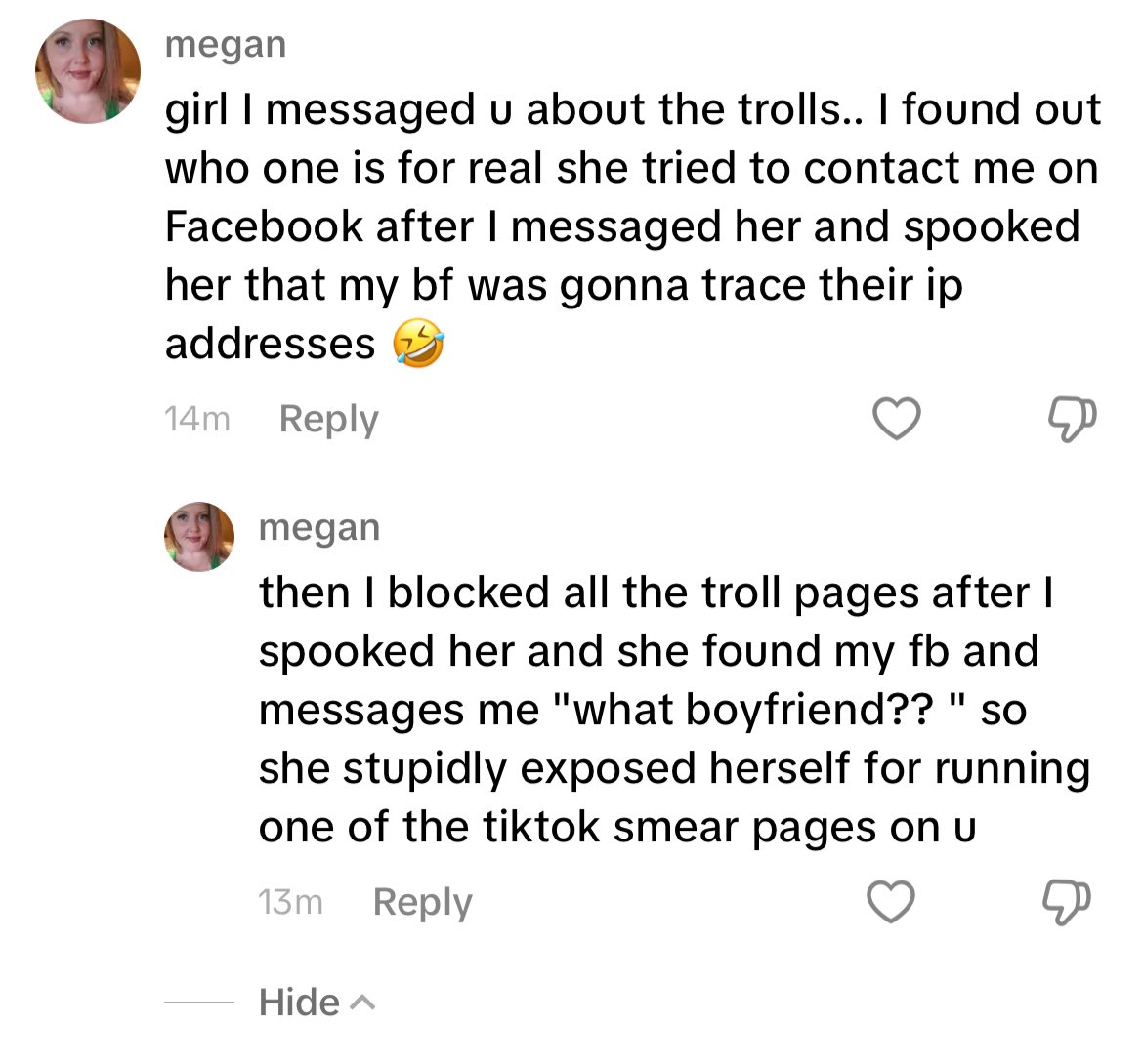 Pure_Recover_'s tweet photo. This is the chick that threatened me and wanted me to believe her bf had my ip address. She honestly thinks I used my real Facebook to message her 😂 
Quit while you’re ahead Megan. Also how is https://t.co/j34stT177t
