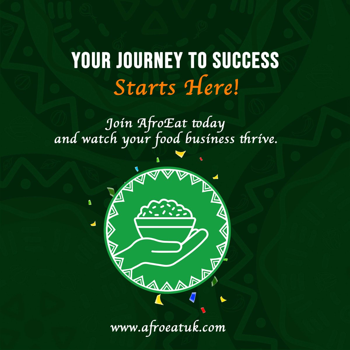 afroeatuk's tweet photo. Welcome to AfroEat, where food vendors thrive, and African cuisine shines! 🌍

Click the link in our bio, and let’s take your food business to the next level. 

#AfroEat #AfricanCuisine   #AfricanFood #ukfood #africanfoodinuk #Ukfoodvendor #TasteAfrica #VendorCommunity https://t.co/cwgjJSSd70