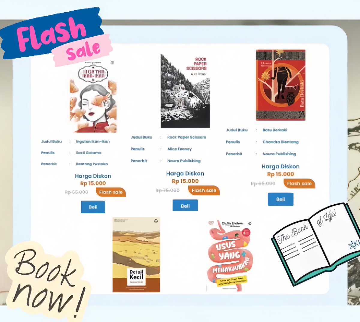 twinklexus's tweet image. ‼️𝐈𝐍𝐅𝐎 𝐋𝐀𝐘𝐀𝐍𝐀𝐍 𝐌𝐀𝐒𝐘𝐀𝐑𝐀𝐊𝐀𝐓‼️

💥FLASH SALE 5 JUDUL E-BOOK CUMA RP. 15.000 KHUSUS TANGGAL 15 JANUARI 2025💥

⚠️BESOK banget nih, guys!👀🎉
🔗 promoebookmizan.com

✨Sekalian mau share beberapa review pribadi👇🏻👇🏻👇🏻