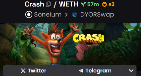 CrashOnSoneium's tweet photo. Dexscreener are updated https://t.co/yJGxHiKqtD