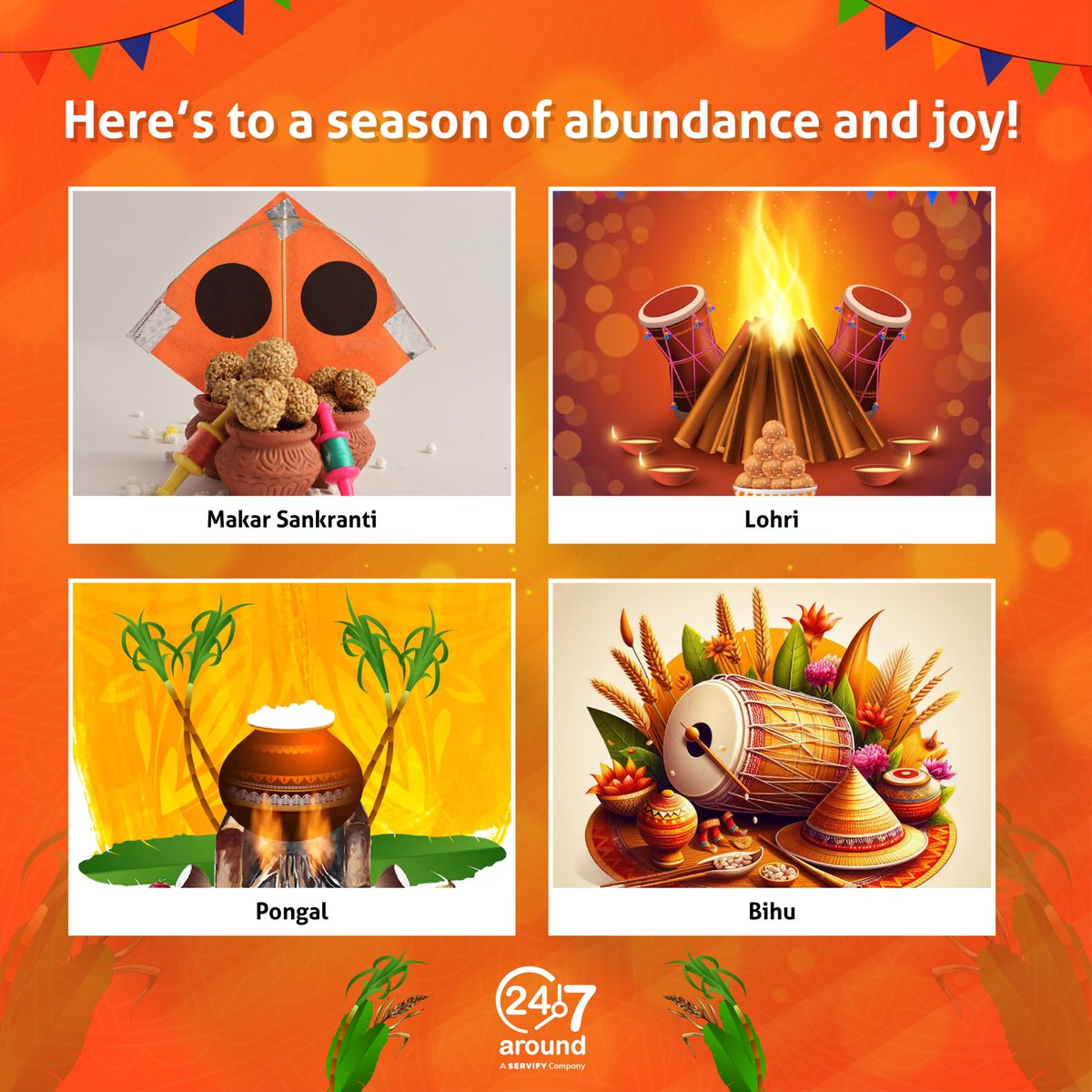 247around's tweet photo. 🌾✨ Celebrating the spirit of abundance this harvesting season! Here’s to growth, gratitude, and a bountiful harvest for all! 🌟

#HarvestSeason #Abundance #Lohri #Makarsankranti #Pongal2025 https://t.co/QSKw5W5FeN