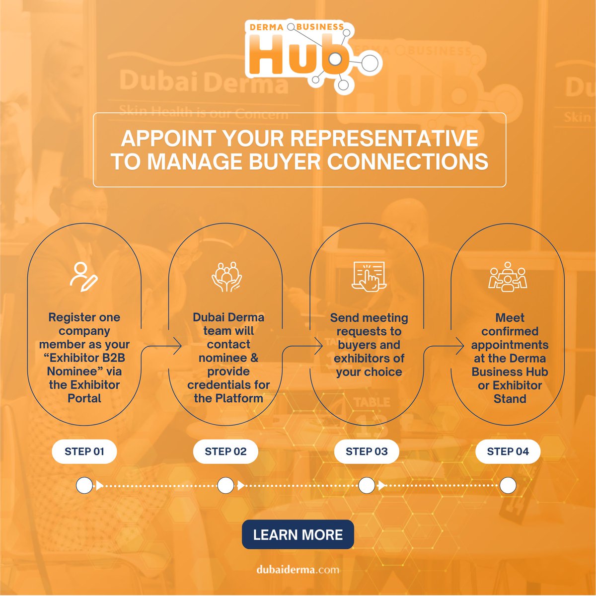 DubaiDerma's tweet image. Streamline your buyer connections with the Derma Business Hub! Appoint your representative today and get started.

#dubaiderma #dermabusinesshub #b2bnetworking #skincareindustry #businessconnections #dermatologyevent