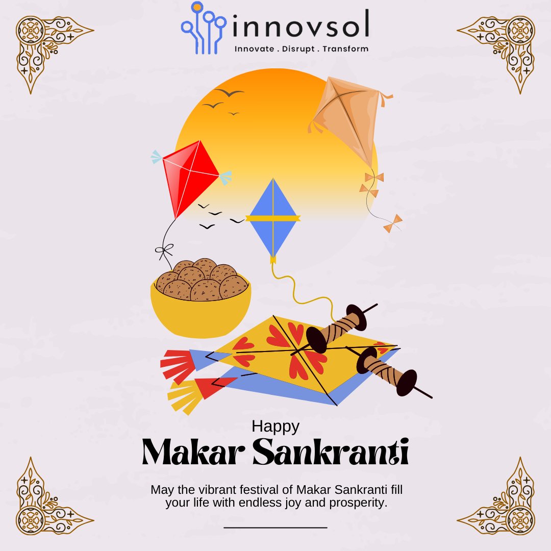 Innovsol_ai's tweet photo. Let’s soar to new heights this Makar Sankranti, just like kites in the clear blue sky! 🪁

As we celebrate the festival of sun, harvest, and gratitude. Makar Sankranti is a reminder that every step toward success starts with hard work and positivity. 

Happy Makar Sankranti! 🌞 https://t.co/A5ub5hshGq