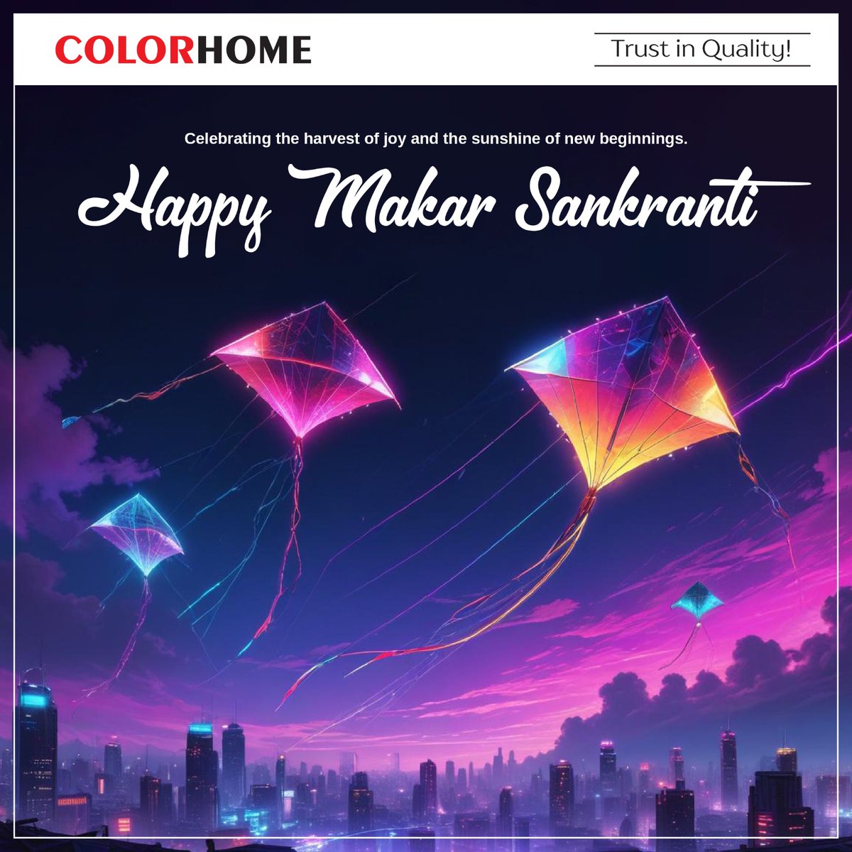 yourcolorhome's tweet photo. This Makar Sankranti, let’s embrace the beauty of harvest celebrations and the hope of brighter days ahead. May this festival bring warmth, happiness, and prosperity into your life!

#Colorhome #Homelighting #Smartlighting #Lights #CampingLight #LEDBulb #Colorbulb https://t.co/jRjiazafwn