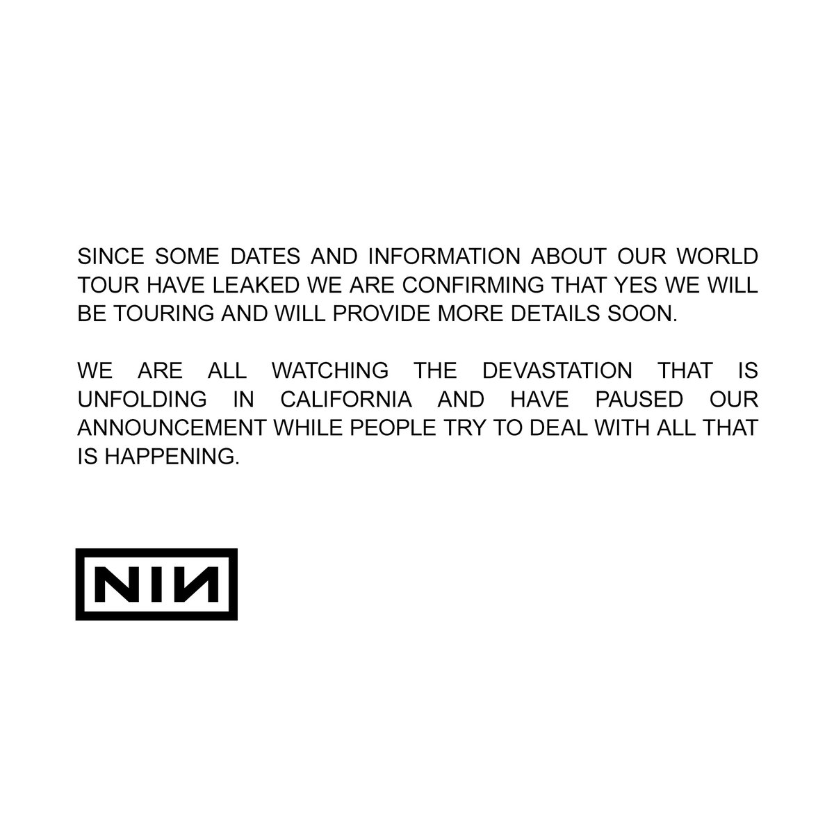 nine inch nails tweet media