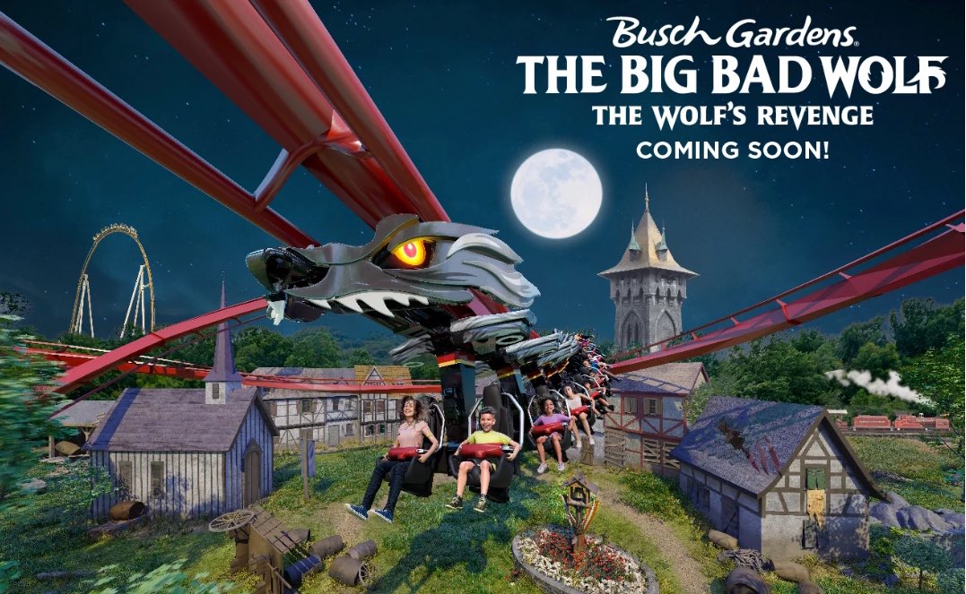 ParkVisions's tweet photo. What A Great Surprise On An Awesome Monday!

@BuschGardensVA has unveiled their trains for the All New For 2025 Big Bad Wolf: The Wolfe Revenge!

What do you think about the train design?! I think it looks pretty neat! https://t.co/oSROUEAJ3V