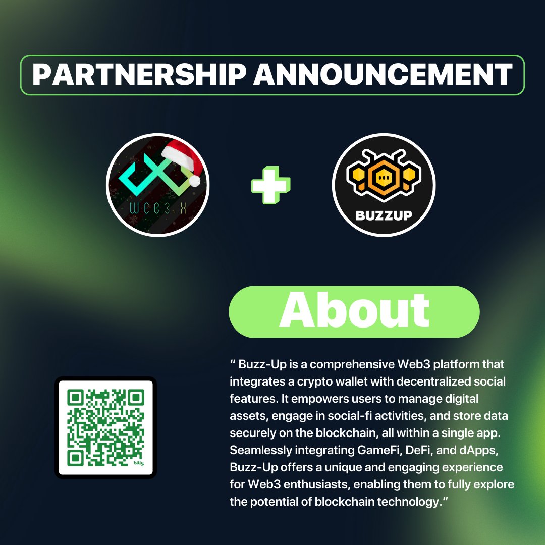 🌟 PARTNERSHIP ANNOUNCEMENT ✨ @BuzzUpHQ | @Buzzup_vn X Web3X We are excited  to announce that Buzzup has officially joined forces with Web3X Network,  marking an important milestone in our journey. ⛳ About @