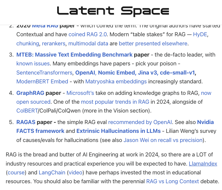Our first paper on evaluating RAG systems made it to the top 5 list of evaluation papers recommended by <a href="/latentspacepod/">Latent.Space</a>. ❤️