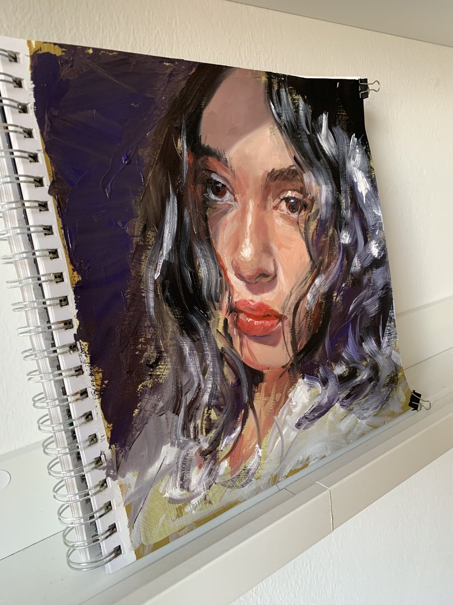 andreasliss_de's tweet photo. Oil / alla prima on gessoed paper (sketchbook 28.5 x 28.5 cm) / thank you Rayhona

#portraitpainting #andreasliss #allaprima #oilportrait #portrait #sketchbookpainting #muse #malerei https://t.co/OlgpkavcH6