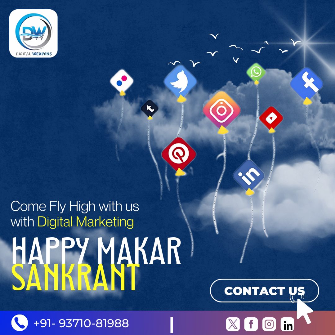 Digital_weapons's tweet photo. 🪁 Fly High This Makar Sankranti!
Just like kites soaring in the sky, let your brand reach new heights with our expert digital marketing services. 🚀✨

📞 Call us at +91-93710-81988 or DM us today to elevate your business!
💡 Let’s rise above the competition together. https://t.co/66ttOWIwdp