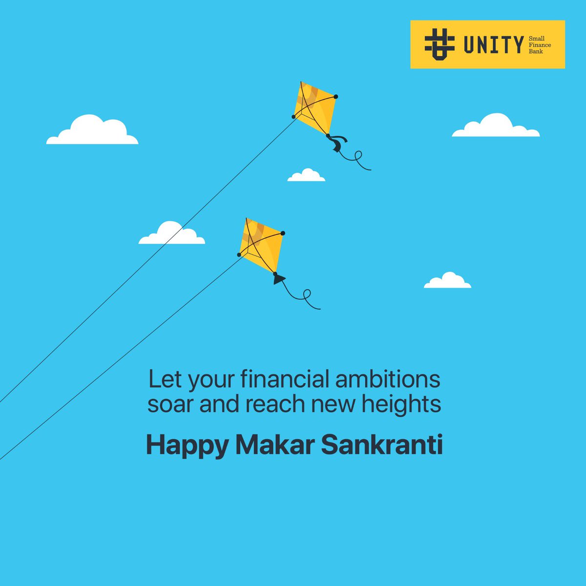UnitySFBank's tweet image. This Makar Sankranti, let your aspirations soar as high as the kites in the sky! Unity Bank wishes you success, prosperity, and happiness. Happy Makar Sankranti!

#UnityBank #UnitySFB #makarsankranti