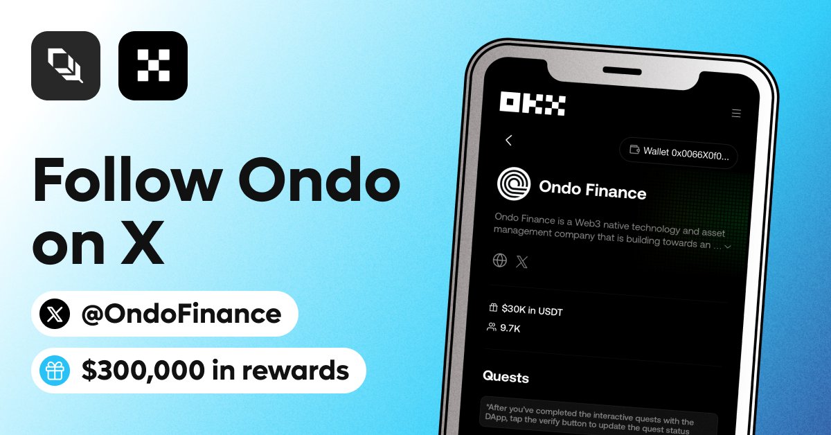 plumenetwork's tweet photo. Meet @OndoFinance, our first OKX @Wallet Cryptopedia participant bringing tokenized US Treasuries products to Plume!

Ondo brings institutional-grade finance onchain, tapping into traditional assets to create yield-bearing, dollar-denominated tokens that can be used like cash. https://t.co/avd5TPrGr7
