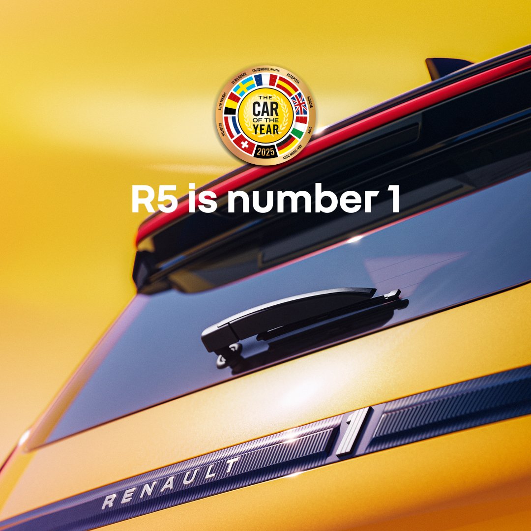 we did it again! after Scenic was awarded #caroftheyear in 2024, Renault wins again with #Renault5.

#TheCarOfTheYear
#CarOfTheYear2025
#COTY