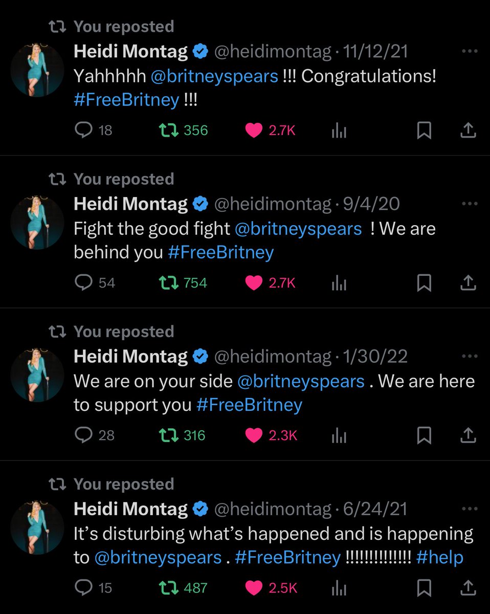 BritneyTheStan's tweet photo. Pop sensation Heidi Montag was a rabid #FreeBritney supporter, we have to stan! https://t.co/fJHbACRD0l