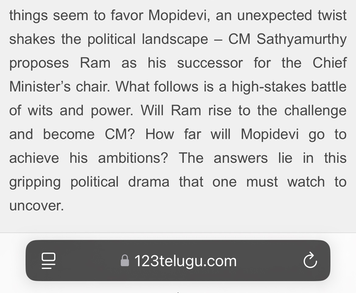 Jst_kar's tweet photo. @123telugu - your reviews are good but disclosing a interval plot of the movie in the review doesn’t seem ethical. 
Not only for #GameChanger but for any movie !! 
Request to correct it from next reviews
#ShankarShanmugham  #GameChanager #Sankranthi2025 https://t.co/9iDGVC7MOE