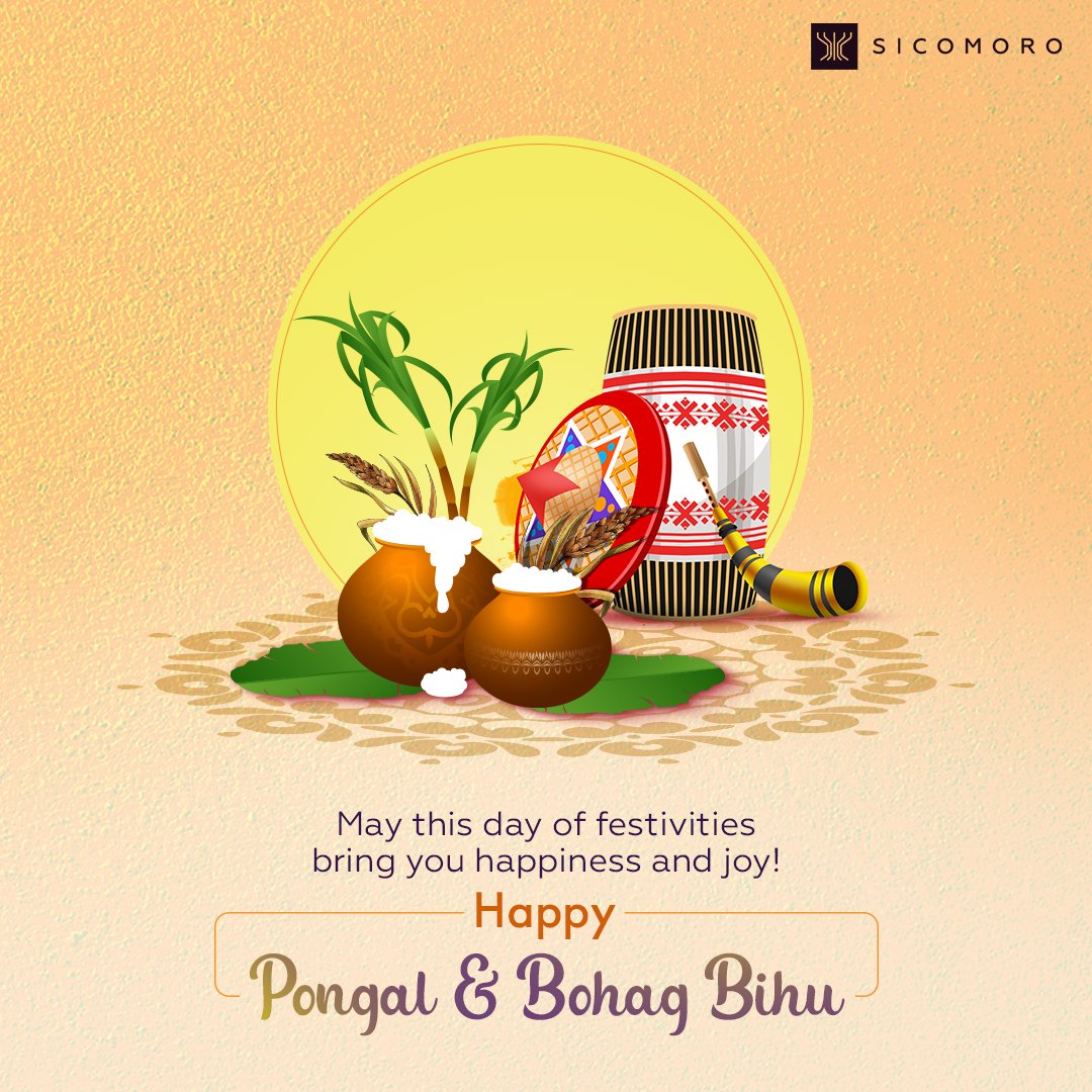 Team Sicomoro wishes everyone a very Happy Makar Sankranti, Pongal and Bohag Bihu! May this harvest season bring you health, wealth and prosperity! #MakarSankranti #Pongal #BohagBihu #FestiveDay #Sicomoro