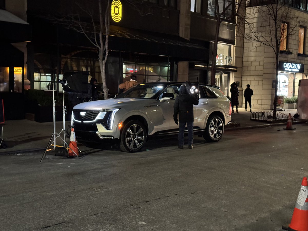 Kayle_not_Kale's tweet photo. @SawyerMerritt Saw Cadillac shooting promo materials with the car in NYC last week. It’s a super sleek looking car and turned heads of everyone walking by. https://t.co/O7goUBDCtQ