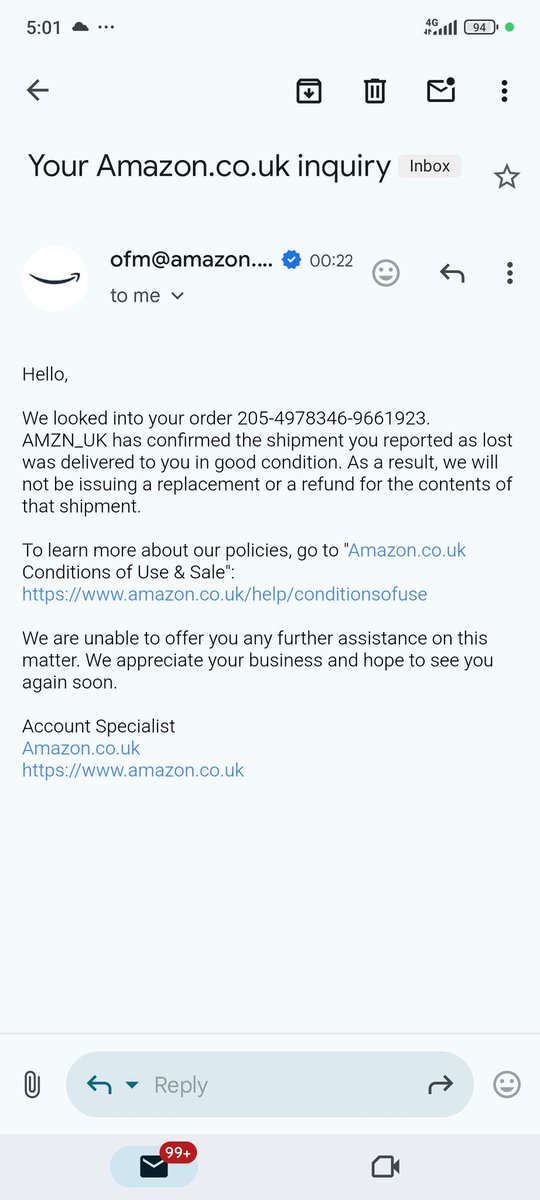 GautamGopalan's tweet photo. @AmazonUK @AmazonHelp @amazon please look into this issue. My parcel was not delivered to me ever and now even after talking and emailing for so many days I am not getting my refunds. https://t.co/XrH3UZRp2G