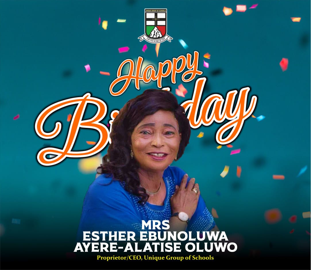 UniqueGOS's tweet photo. 🎉 Happy Birthday Mrs. Esther Ebunoluwa Ayere Alatise Oluwo! 🎉

On this special day, we celebrate the remarkable journey of an incredible leader and the heartbeat of Unique Group of Schools. https://t.co/CaotapQDfL