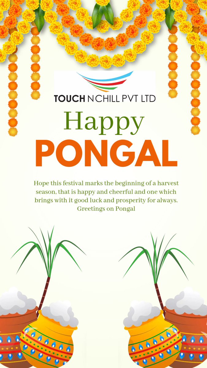 TouchNChill's tweet photo. உங்கள் இல்லங்களிலும், உள்ளங்களிலும் இன்பம் பொங்கி வழியட்டும்!
இனிய தை திருநாள்! பொங்கல் நல்வாழ்த்துகள்! 💐 #HappyPongal #Pongal #pongalfestival #touchnchill https://t.co/zXtx4eQpG8