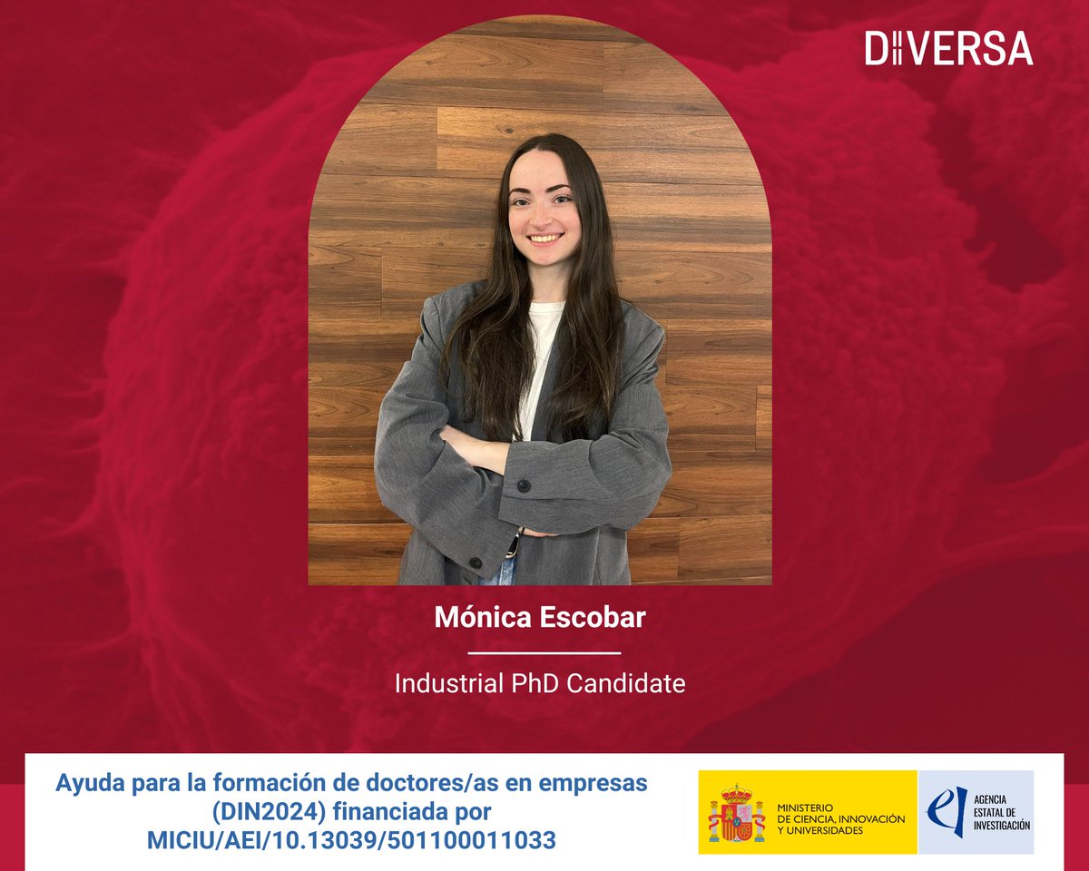 DIVERSA Technologies (@diversatechnlgs) on Twitter photo 🎉 Great news: Mónica Escobar, our FEUGA scholar, is starting her Industrial PhD at DIVERSA, funded by the DIN 2024 program through the <a href="/AgEInves/">Agencia Estatal de Investigación</a> (MICIU/AEI /10.13039/501100011033). 🚀💡 #Innovation #IndustrialPhD #TeamDIVERSA #Science 🎉 Great news: Mónica Escobar, our FEUGA scholar, is starting her Industrial PhD at DIVERSA, funded by the DIN 2024 program through the <a href="/AgEInves/">Agencia Estatal de Investigación</a> (MICIU/AEI /10.13039/501100011033). 🚀💡 #Innovation #IndustrialPhD #TeamDIVERSA #Science
