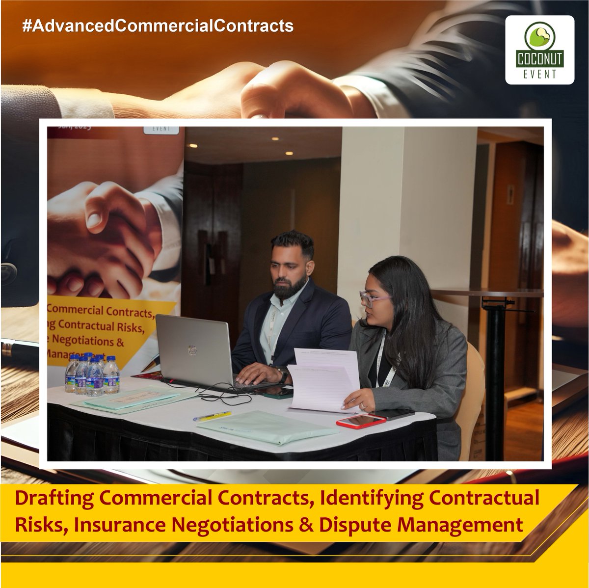 CoconutEvent's tweet image. The workshop on #DraftingCommercialContracts, #IdentifyingContractualRisks, #InsuranceNegotiations, and #DisputeManagement was organized by #CoconutEvent in #Mumbai on 9th &amp;amp; 10th January, 2025.