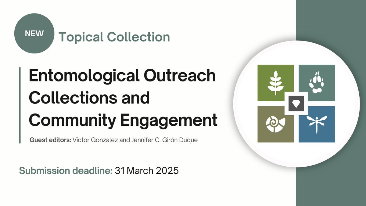 Pensoft's tweet photo. 🧐Contributions to the collection in @NHCMjournal will need to explore the role of #outreach drawers = sets of #specimens curated specifically for public education and awareness, in education &amp; best practices.

‼️Deadline: 31 March 2025
🔗See: https://t.co/Ghj9kPysyD.
#entomology https://t.co/gHQPbfspSx