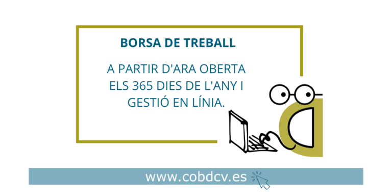 cobdcv's tweet photo. 🔜 Recorda, ara la Borsa de Treball del COBDCV es gestiona exclusivament en línia.

🟢Ja ets membre del COBDCV?

🟢Estàs a l'atur?

🟢Ja has creat el teu perfil? 🤔

🟢El tens actualitzat? no? ⏳

👉 Aleshores ara és el moment!

🔗 Més informació: https://t.co/APryL88nbJ https://t.co/24PGjq9u5Q