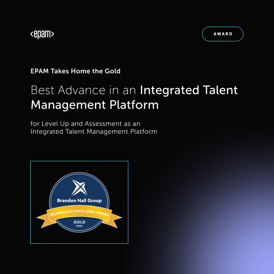 EPAMSystems_UK's tweet image. Congratulations to our Talent teams on winning 4 🏆🏆🏆🏆@BrandonHallGrp Excellence in Technology and Education Technology Awards! 🎉

Learn more about the recognition here: epamsys.co/4203l8S 

#TalentDevelopment #LandD #TalentAttraction