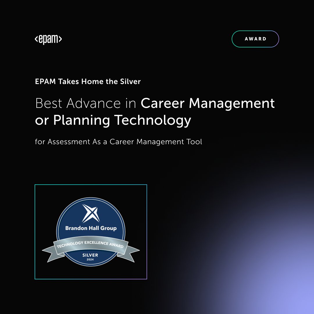 EPAMSystems_UK's tweet image. Congratulations to our Talent teams on winning 4 🏆🏆🏆🏆@BrandonHallGrp Excellence in Technology and Education Technology Awards! 🎉

Learn more about the recognition here: epamsys.co/4203l8S 

#TalentDevelopment #LandD #TalentAttraction