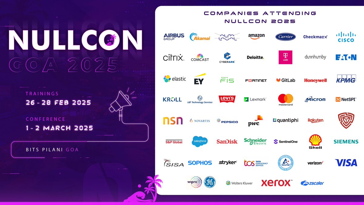 nullcon's tweet image. Your next big opportunity is just a conversation away 🗣️ Network with top decision makers from leading companies at #NullconGoa2025

Connect in-person to exchange innovative ideas, collaborate with experts and gain insights

👉 nullcon.net/goa-2025/regis…

#infoseccommunity #security