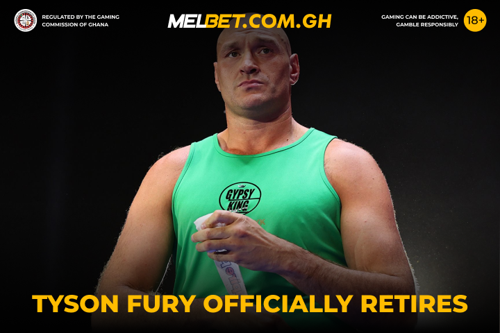 MelbetGhana's tweet photo. 🥊 #TysonFury hangs up his gloves!
#GypsyKing ends his career after two tough defeats to #OleksandrUsyk. A legend bows out! 🥇💔
What’s next for #Fury? 👀
Increase #WelcomeBonus up to 2700 GHS with #PromoCode 👉🏾 MELXGH
#BoxingRetirement #BoxingLegend #Usyk #Boxing https://t.co/x1N4KIaKun