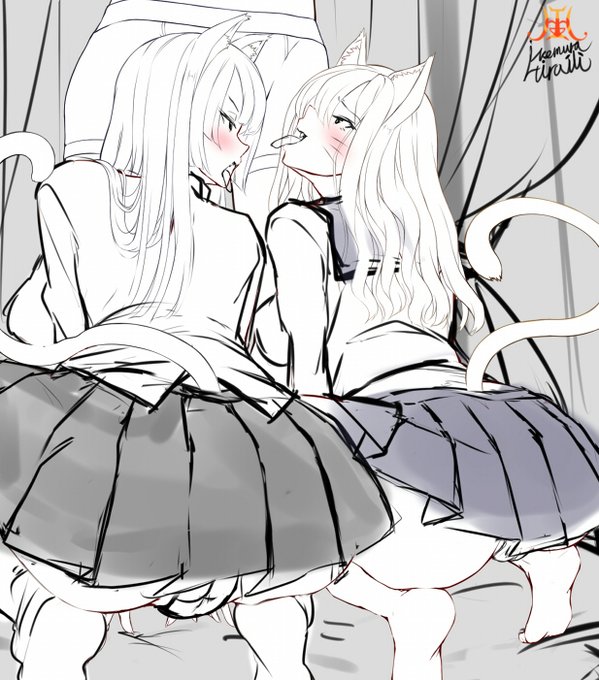 黒ヒョウ娘と竿争いで戯れのジャガー娘 Ver5 ( term102 )制作中 