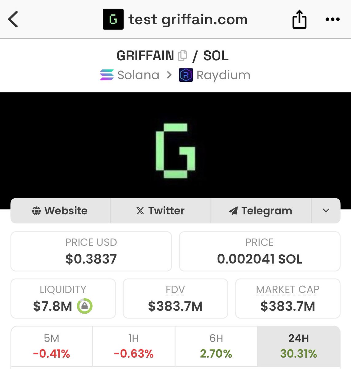 GRIFFAIN under 400M is literally a gift. Griffain is gonna be the biggest  AI coin on Solana. Billions loading. Mark my words.