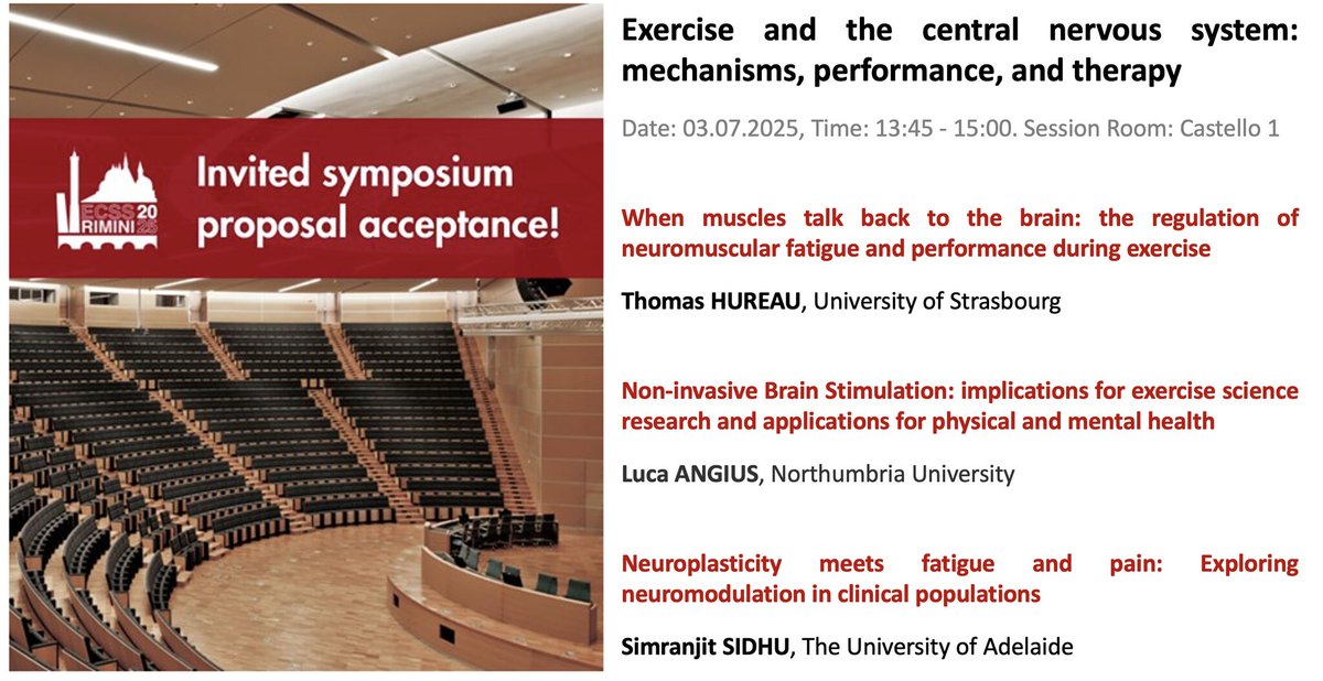 I am pleased to share an invited symposium that will take place at the European College of Sport Science (ECSS Rimini 2025) with my colleagues Simran Sidhu and Luca Angius!