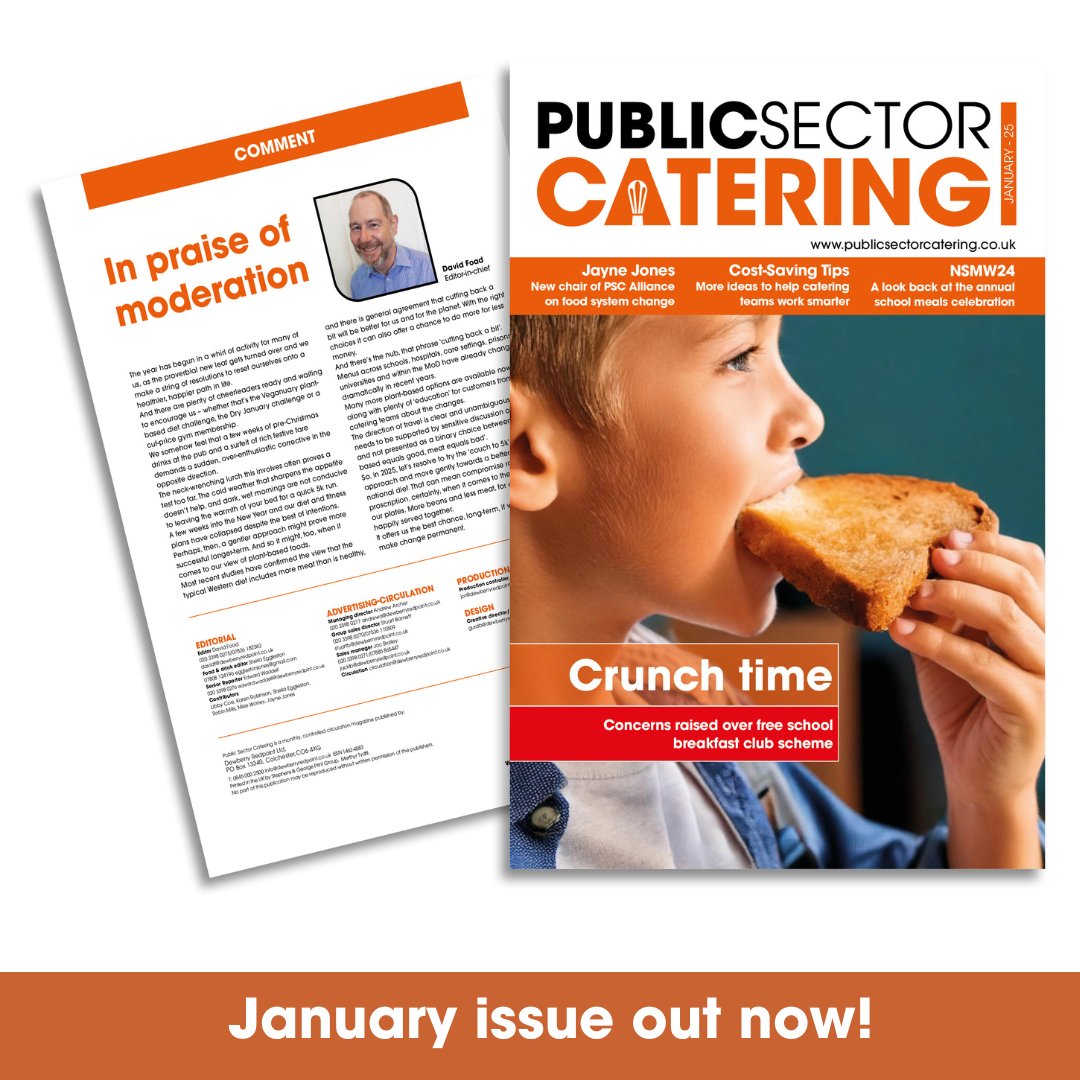 PSCMagazine's tweet image. The January issue of Public Sector Catering is out now! 

Read online now for all the latest news and updates from the public sector catering industry! 🥗📖✨  publicsectorcatering.co.uk/magazine/archi…

#PublicSectorCatering #FoodSystemChange #SchoolMeals #CateringExcellence #Sustainability