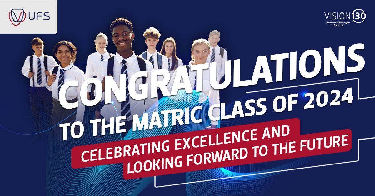 UFSweb's tweet photo. Congratulations, Class of 2024!

Your hard work and dedication have paid off. As you prepare to take the next big step, the UFS is here to help you turn your dreams into reality.

Welcome to a world of possibilities – your journey is just beginning!

#ClassOf2024 #Kovsie2B https://t.co/6fY6EBbsOf