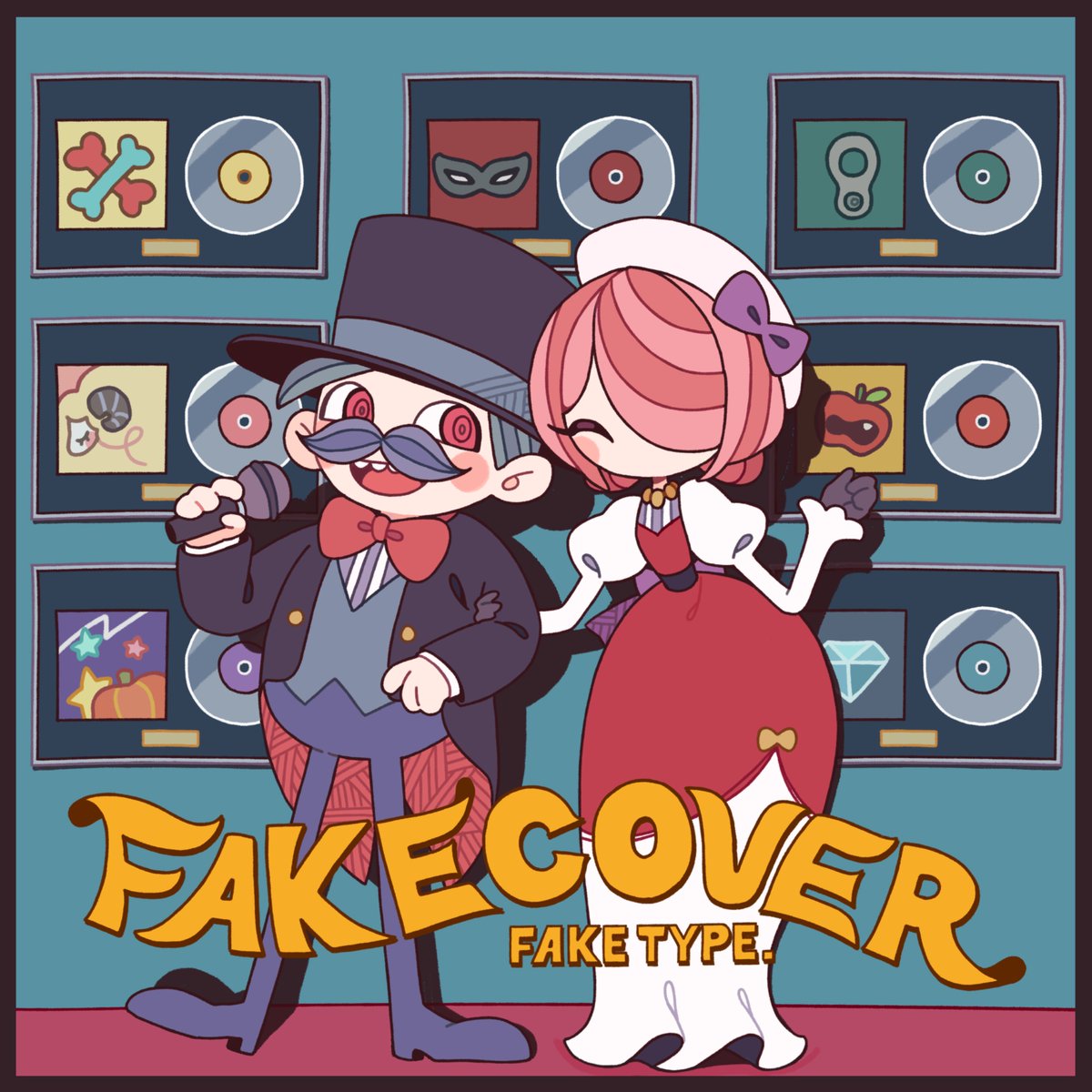「NEWS 1/29発売「FAKE COVER」 収録曲を当てるキャンペーンが本⽇」|TOPHAMHAT-KYO / トップハムハット狂のイラスト