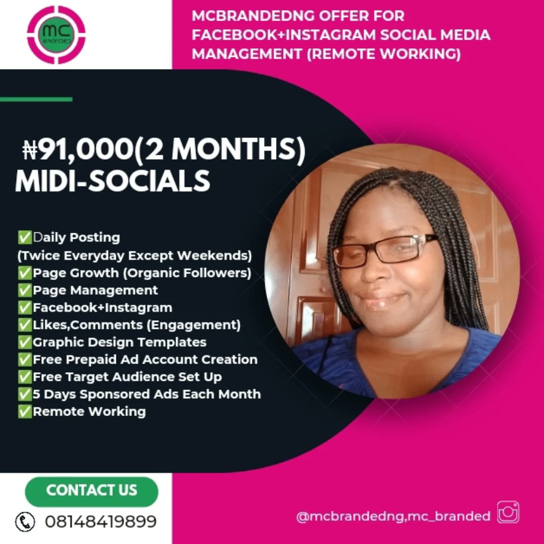 mcbrandedng's tweet image. BOOST YOUR BRAND&apos;S ONLINE PRESENCE! Explore our remote working social media packages on Instagram and Facebook, designed to help you thrive in the digital landscape! 
Call/WhatsApp: 08148419899
#RemoteWork #SocialMediaSolutions #Portharcourt #McbrandedCreative #Obasa