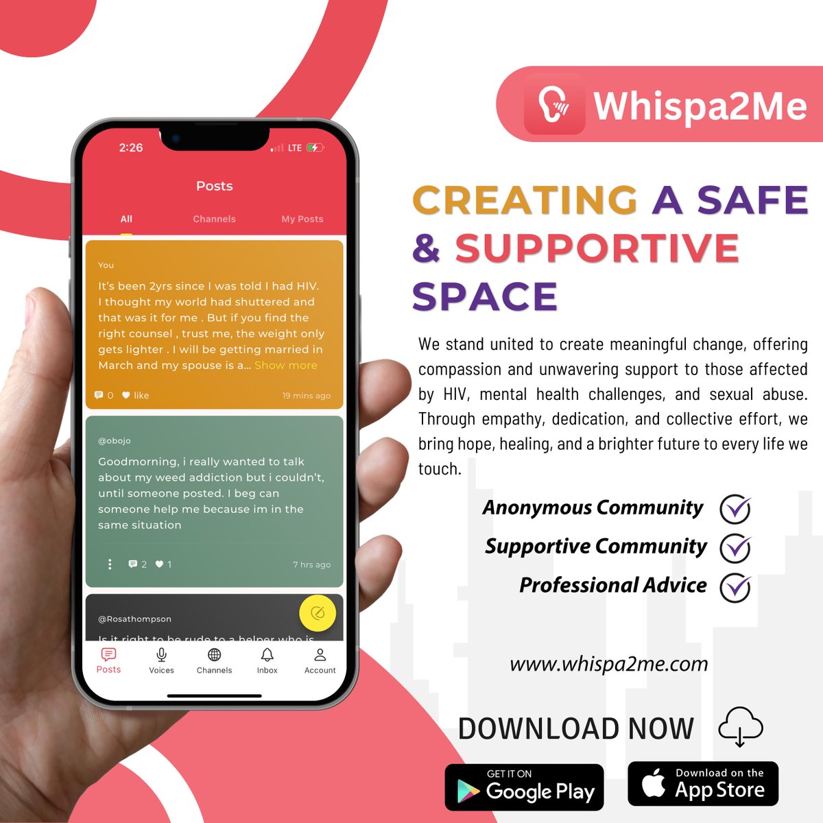 Whispa2me_'s tweet image. Everyone&apos;s journey is different, and that&apos;s okay. We support you, just whispa2me! lnkd.in/eDfBxymz