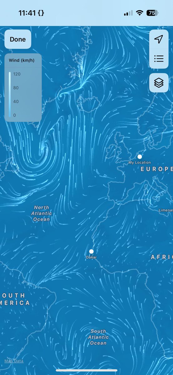 M1kaaass's tweet photo. Does anyone think that the Apple wind map is readable? Like why are they not using the colors they specify in the very same app? https://t.co/mVOA4IAWaZ