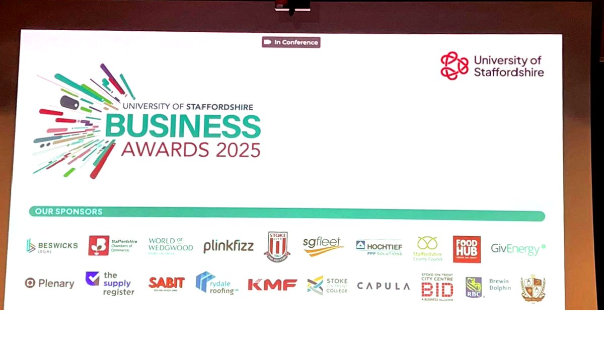 Delighted to be sponsoring <a href="/UniofStaffs/">University of Staffordshire</a> Business Awards.  A great launch event this morning networking and listening to the inspiring Andrew Pear <a href="/LeadingFirstAid/">Reliance Medical</a>