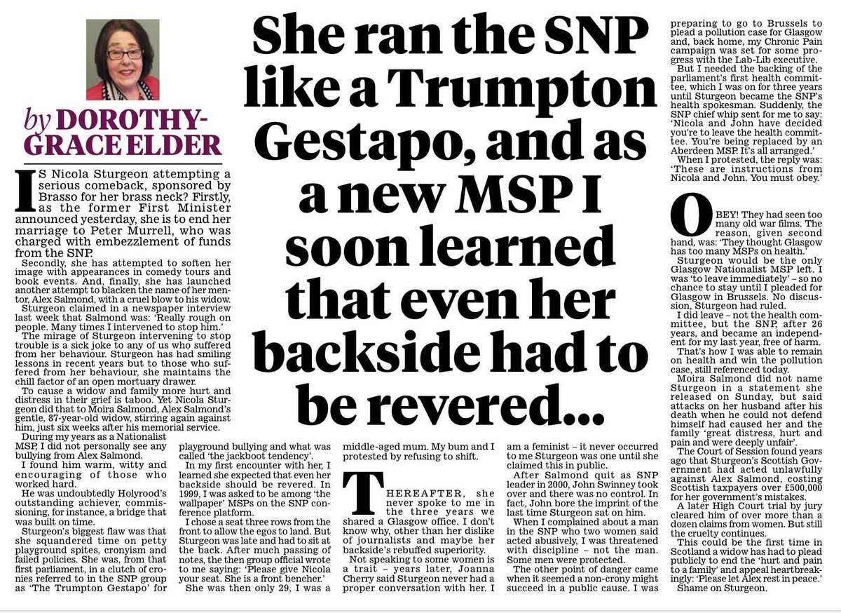 CrossgateCentre's tweet photo. Former SNP MSP Dorothy Grace Elder sums it all up perfectly: "Shame on Sturgeon." https://t.co/KaZ9kJsA7x
