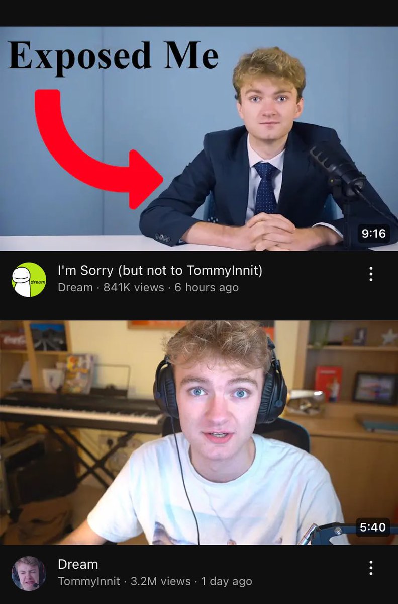 you Can tell by the Thumbnails who is more Emotionally immature and Childish